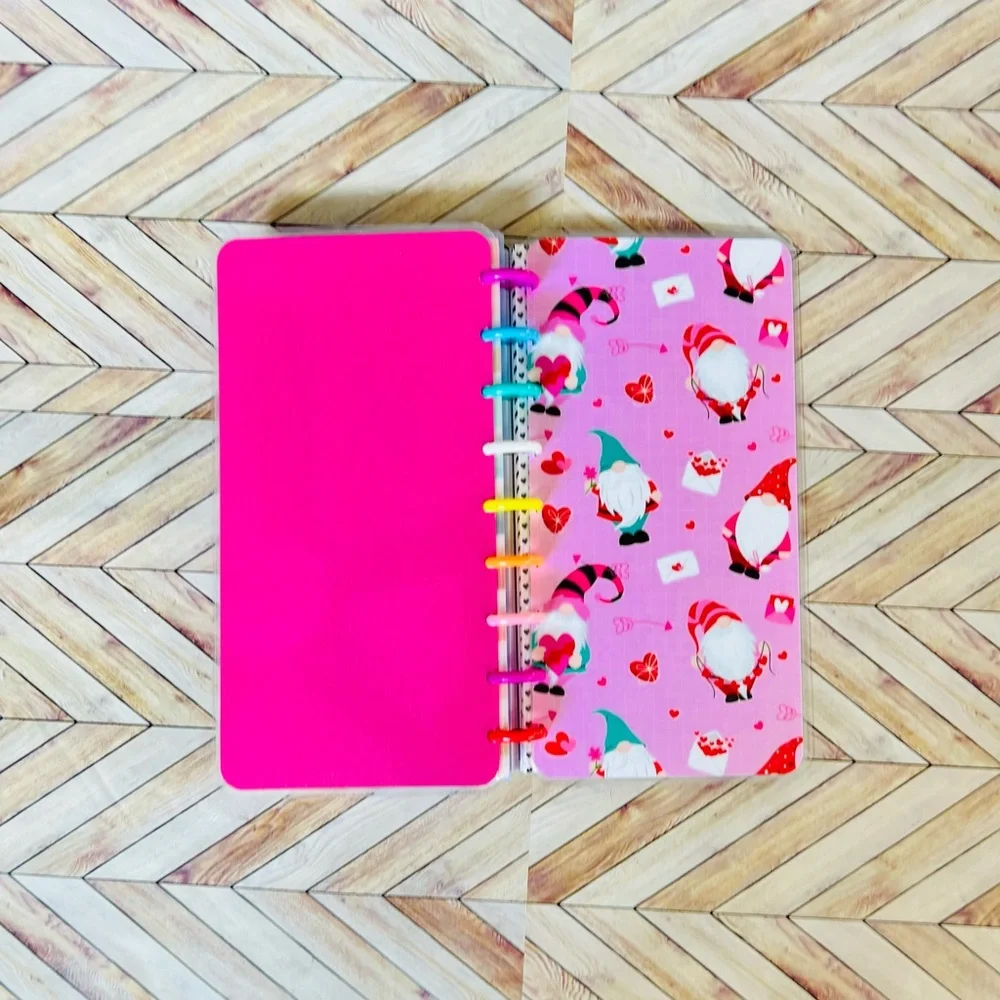 Skinny classic size planner Happy Valentine’s letters gnomes weekly layout